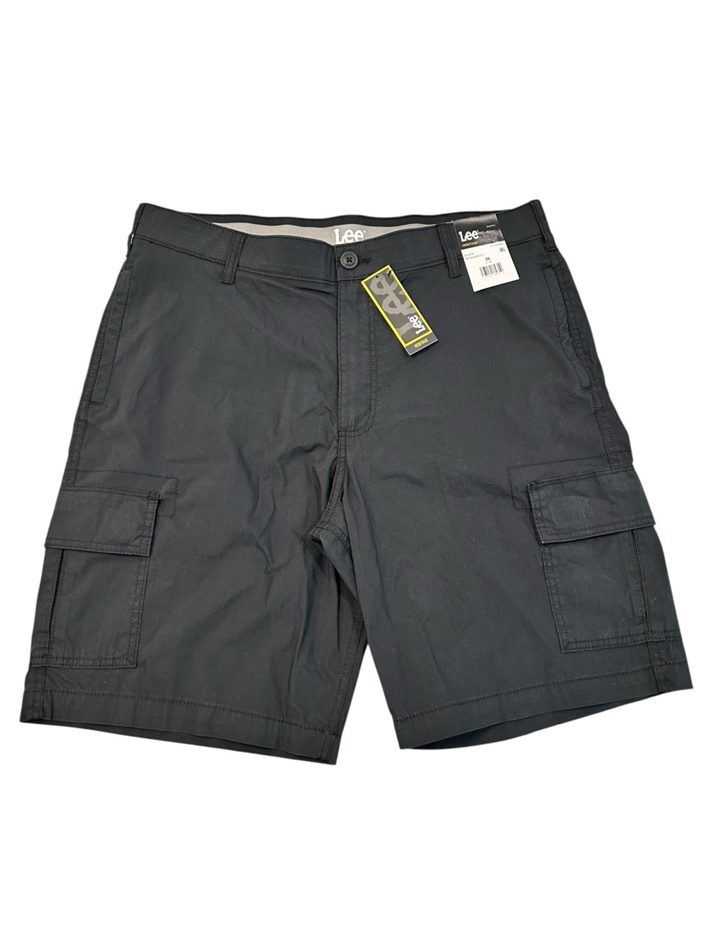 NEW Lee Heritage Men's Black Cargo Shorts 36 Regular Fit Inseam 10 Casual Work